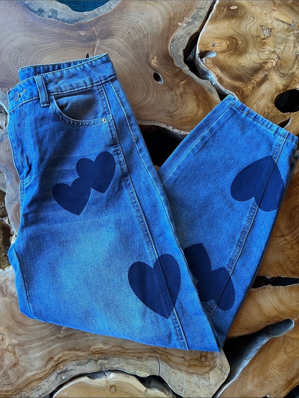 Blue Heart Mid-Rise Barrel Jeans NWOT XS-S - Picture 9 of 9